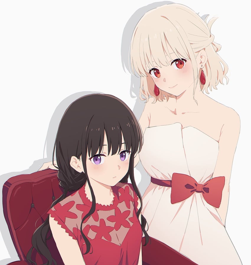 nishikigi chisato and inoue takina (lycoris recoil) drawn by mikazuchi_zeus