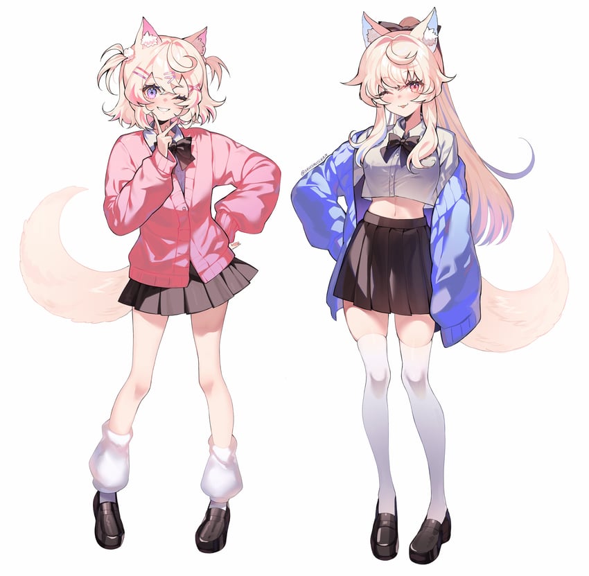 fuwawa abyssgard and mococo abyssgard (hololive and 1 more) drawn by savi_(byakushimc)