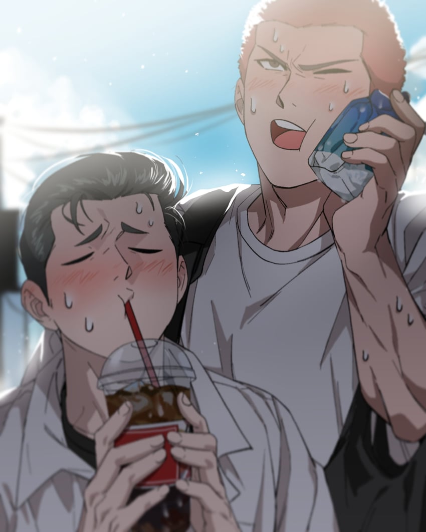 sakuragi hanamichi and mito youhei (slam dunk) drawn by mew_shepherd