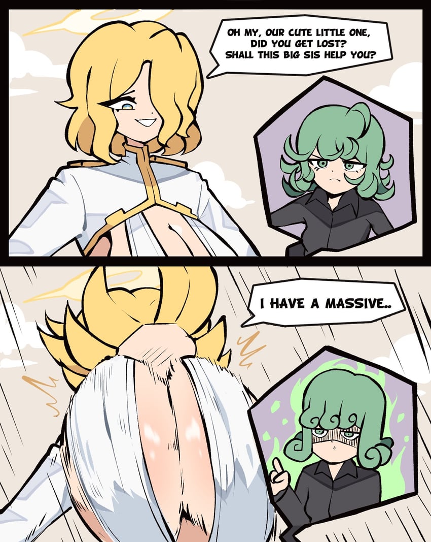 tatsumaki and holy moly (one-punch man) drawn by dice_coffeedox