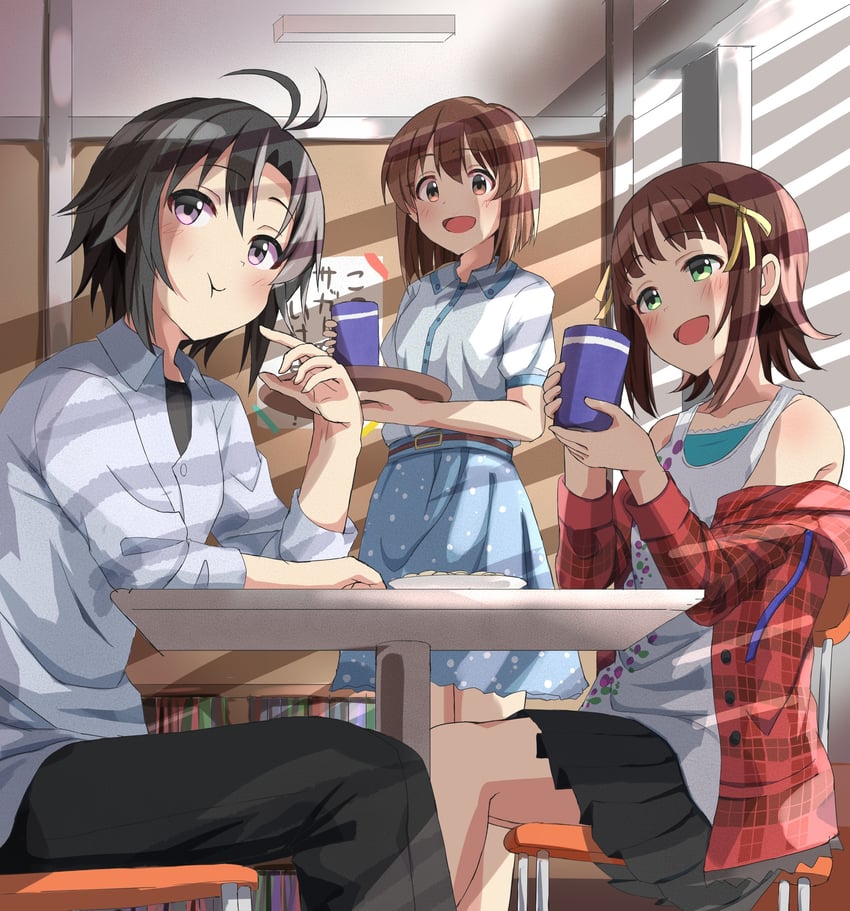 amami haruka, kikuchi makoto, and hagiwara yukiho (idolmaster) drawn by haruki_(haruki678)