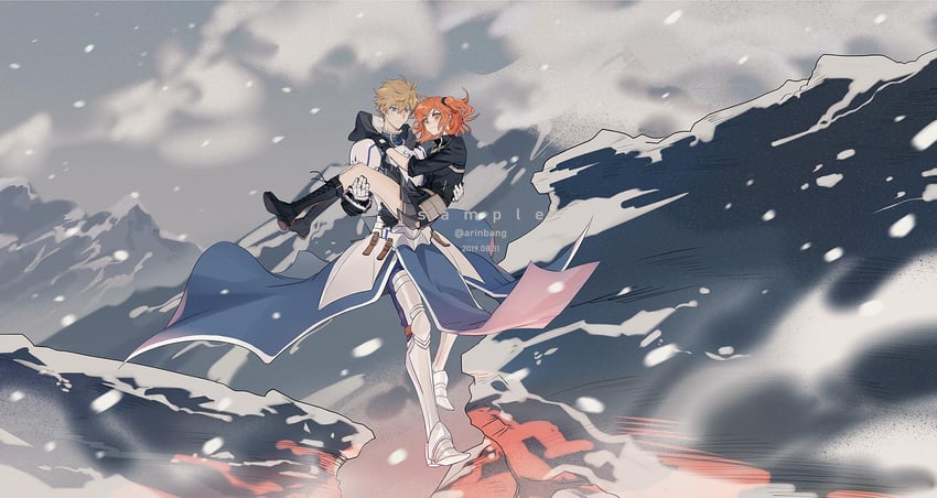 fujimaru ritsuka and arthur pendragon (fate and 1 more) drawn by wuren_daoshang_dekezong