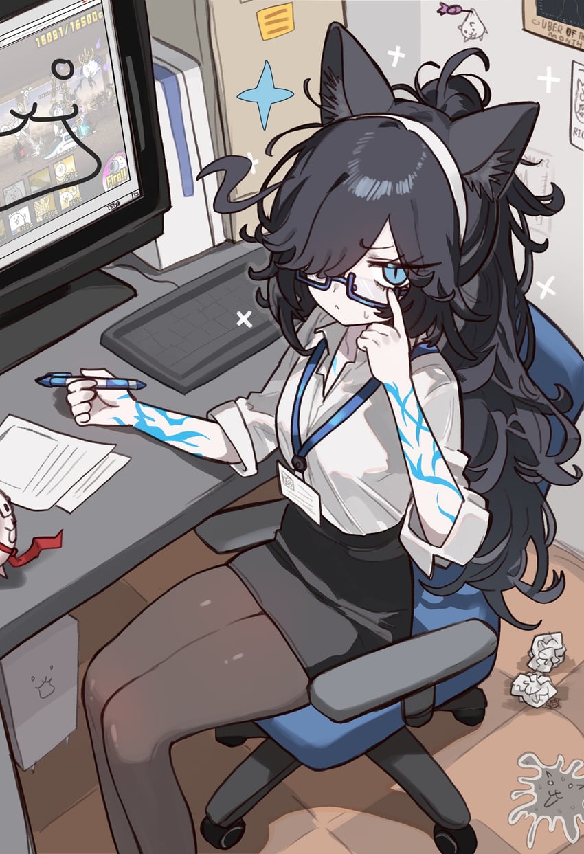kasli and dark kasli (nyanko daisensou) drawn by ebora