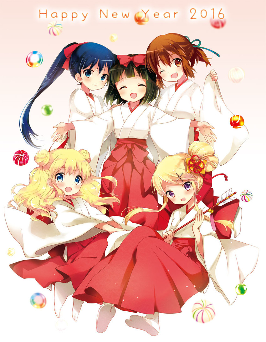 kujou karen, alice cartelet, komichi aya, oomiya shinobu, and inokuma youko (kin-iro mosaic) drawn by hara_yui