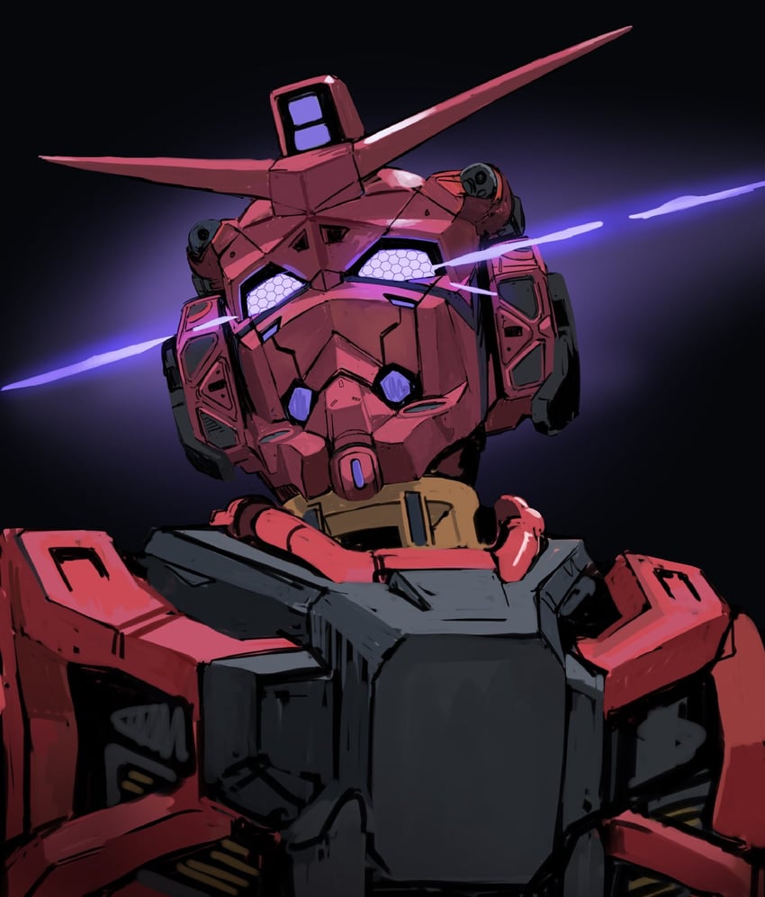 red gundam (gundam and 1 more) drawn by mikan_lemon