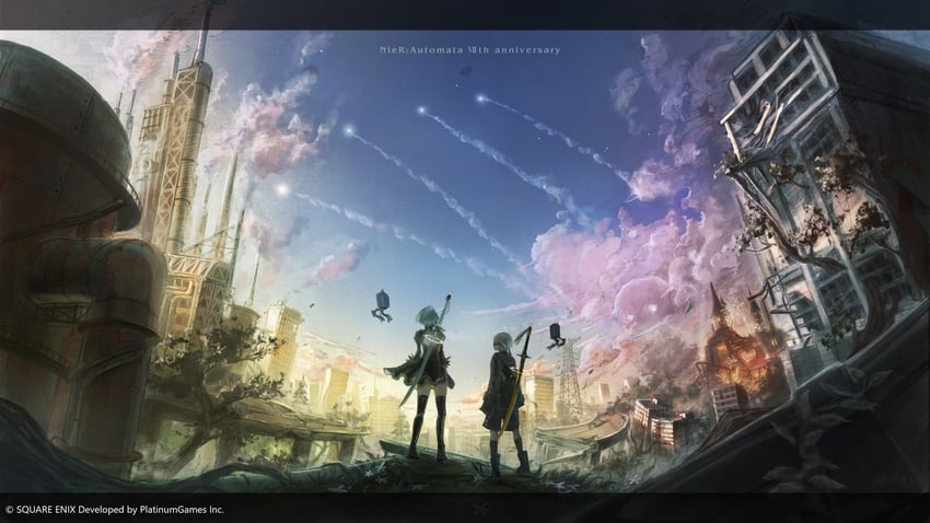 2b, 9s, and pod (nier and 1 more) drawn by sawada_aoi
