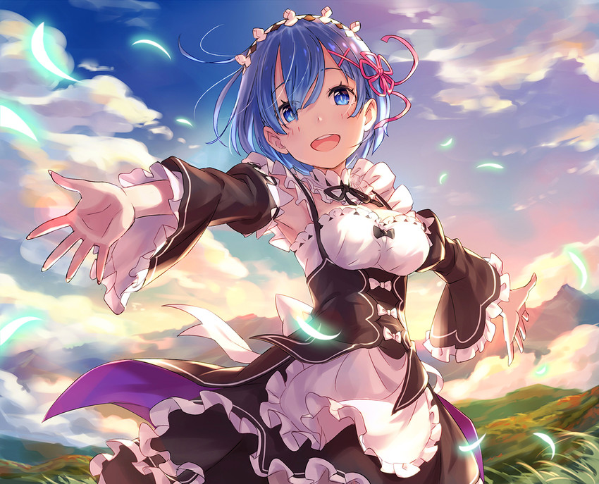 rem (re:zero kara hajimeru isekai seikatsu) drawn by kusano_shinta