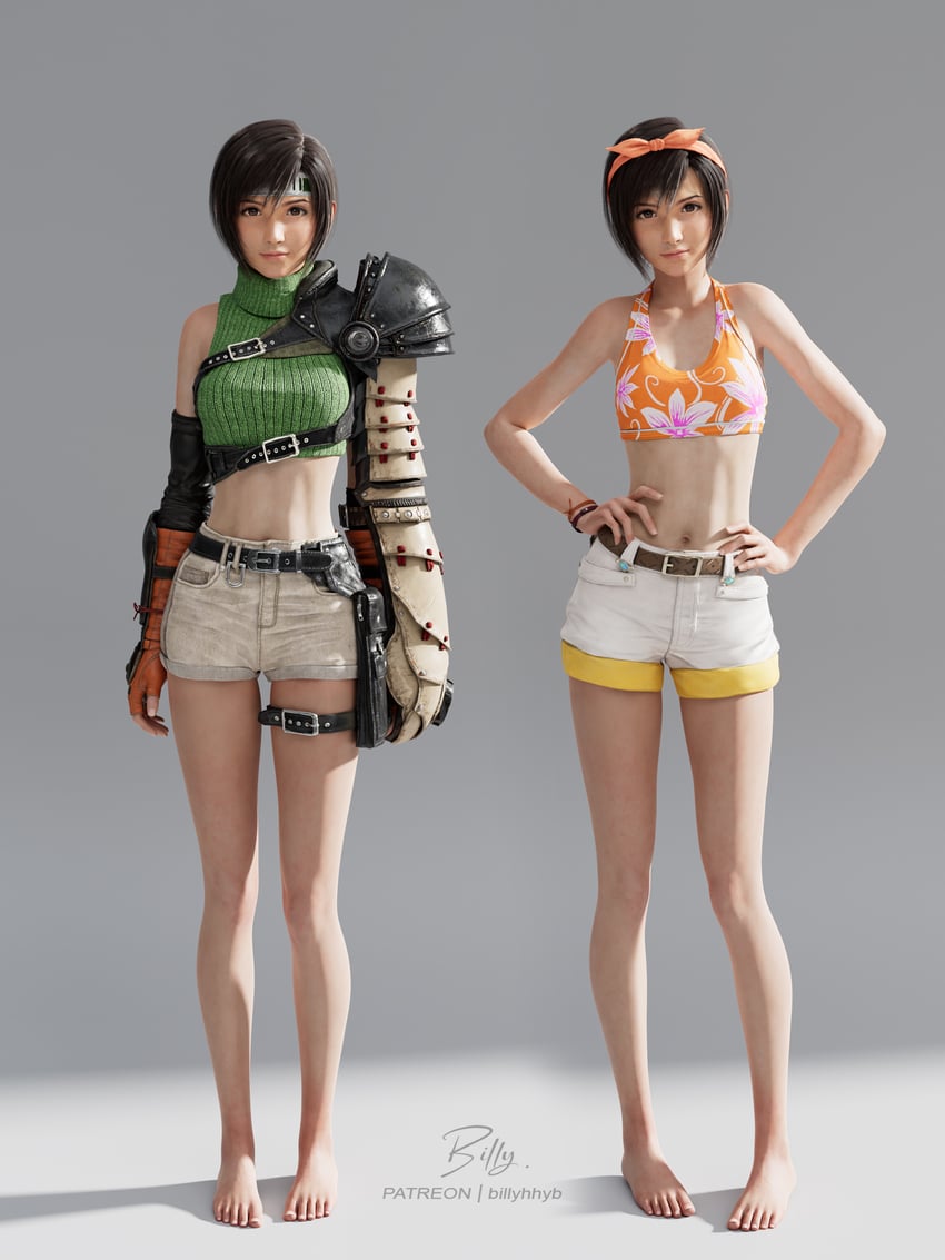 yuffie kisaragi (final fantasy and 3 more) drawn by billyhhyb