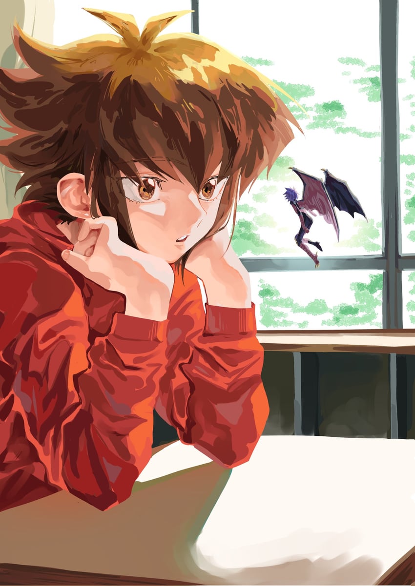 yuki judai and yubel (yu-gi-oh! and 1 more) drawn by tawashipurin