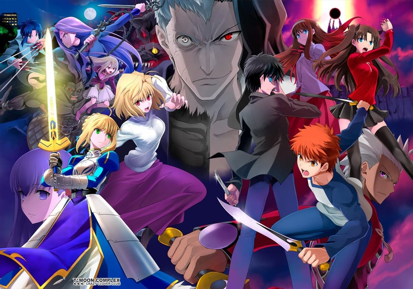 artoria pendragon, saber, tohsaka rin, illyasviel von einzbern, emiya shirou, and 11 more (fate and 3 more) drawn by shirotsumekusa