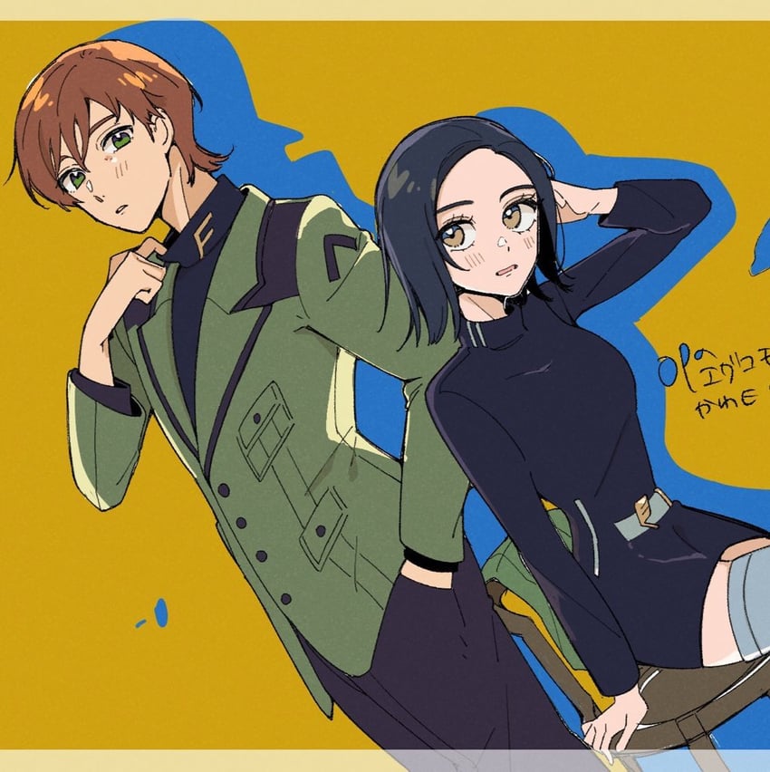 comoli harcourt and xavier olivette (gundam and 1 more) drawn by sirakoo