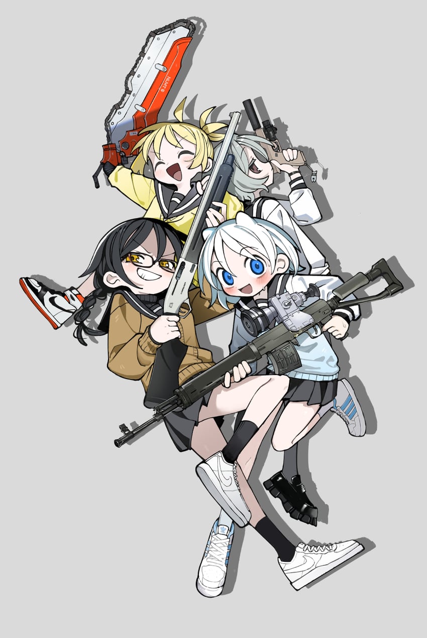 uozumi kurumi, souen chiaki, agoshi sakina, and takada shiyuki (null-meta) drawn by kokaki_mumose