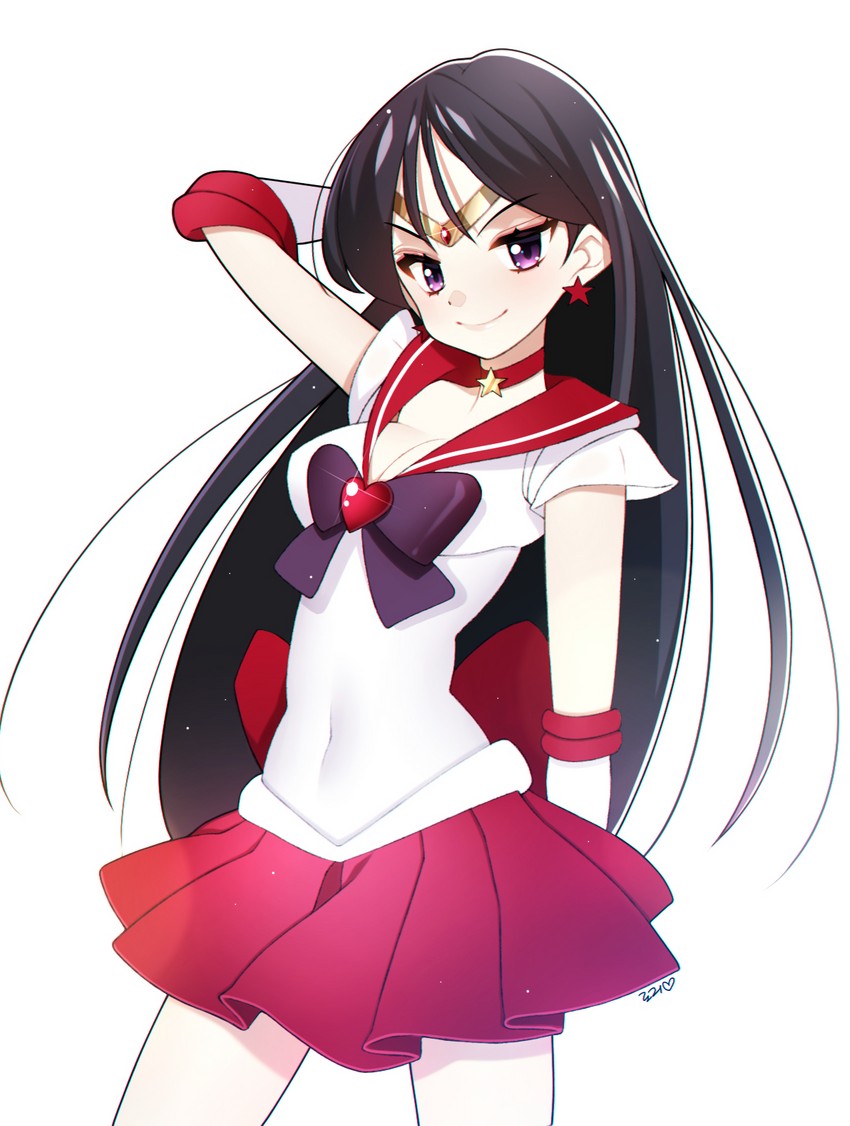 hino rei, sailor mars, and super sailor mars (bishoujo senshi sailor moon) drawn by loggi