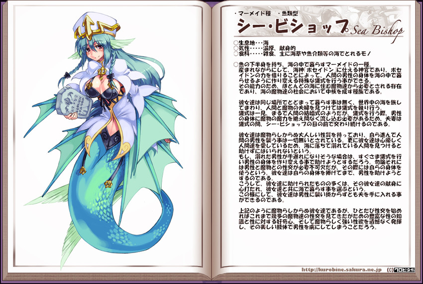 sea bishop (monster girl encyclopedia) drawn by kenkou_cross