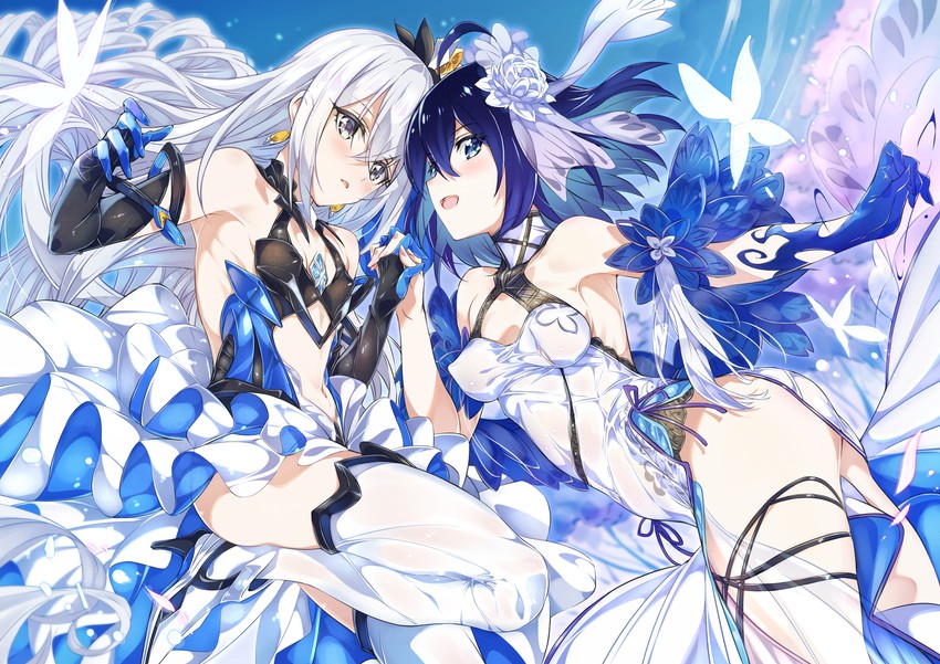 bronya zaychik and seele vollerei (honkai and 1 more) drawn by niko_(tama)