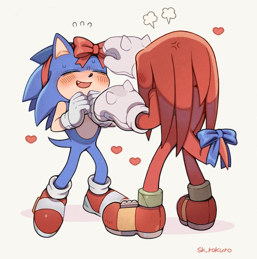sonic the hedgehog and knuckles the echidna (sonic) drawn by sk_rokuro