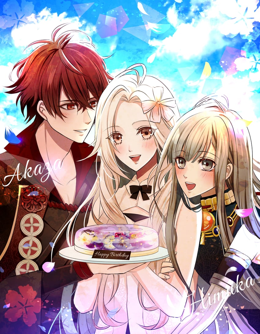 olympia, himuka, and akaza (olympia soiree) drawn by meko_(mekomekkome)