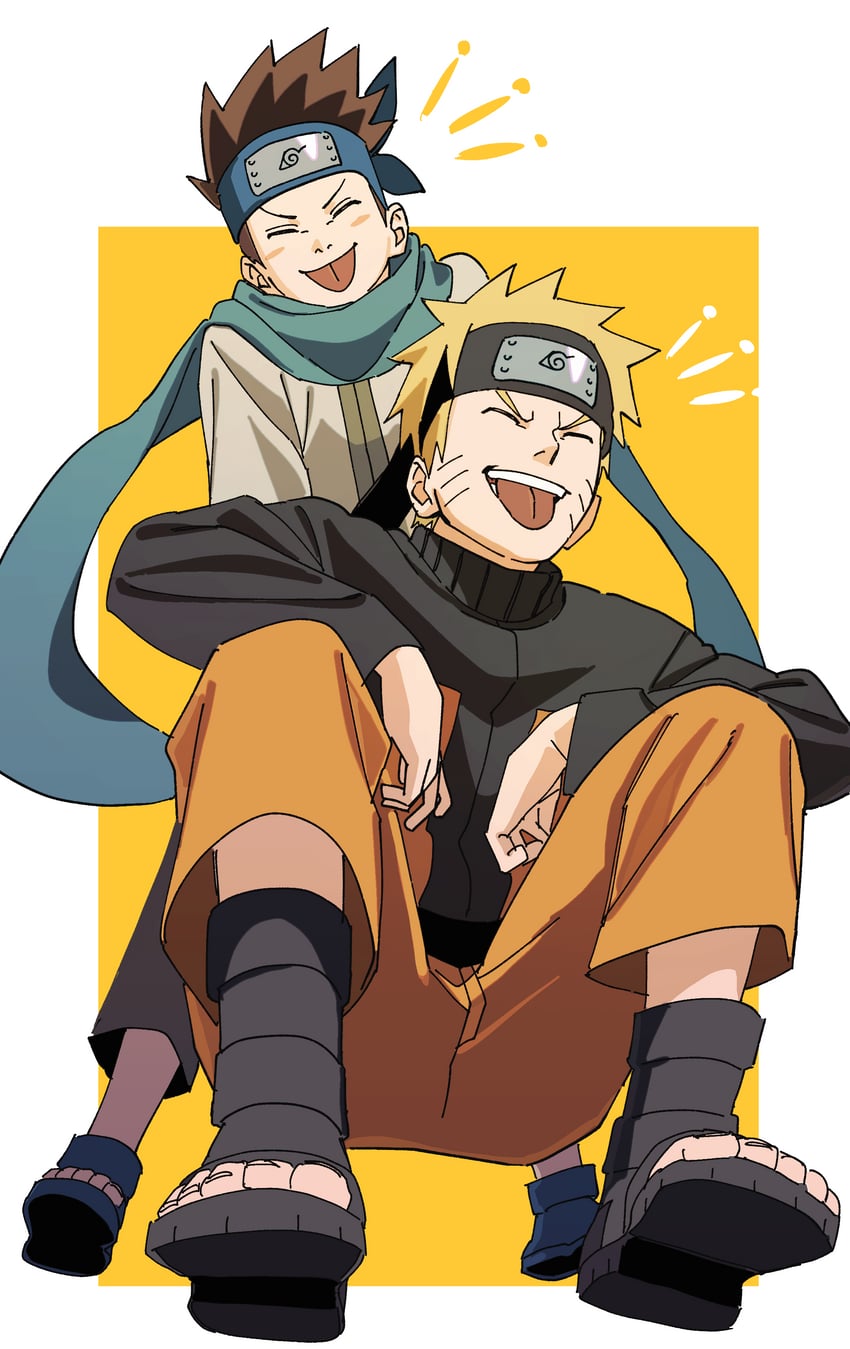 uzumaki naruto and sarutobi konohamaru (naruto and 1 more) drawn by pnpk_1013
