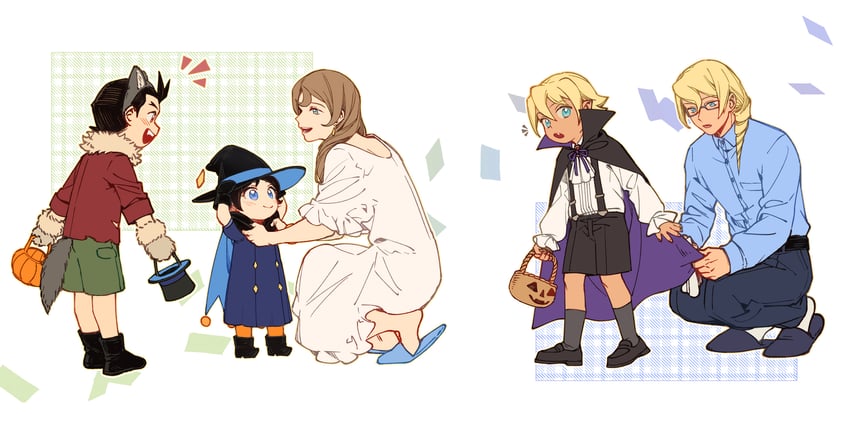 apollo justice, trucy wright, klavier gavin, kristoph gavin, and lamiroir (ace attorney and 1 more) drawn by hi-fi_(fijazzy)