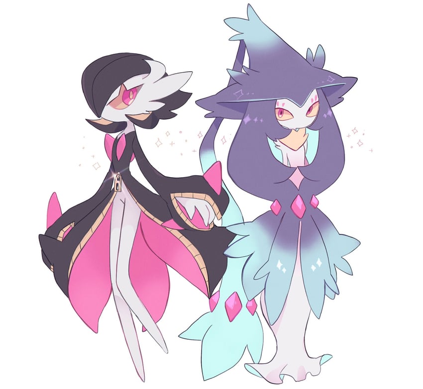 gardevoir, mismagius, hatterene, banette, and mega banette (pokemon) drawn by masayo_(skip)