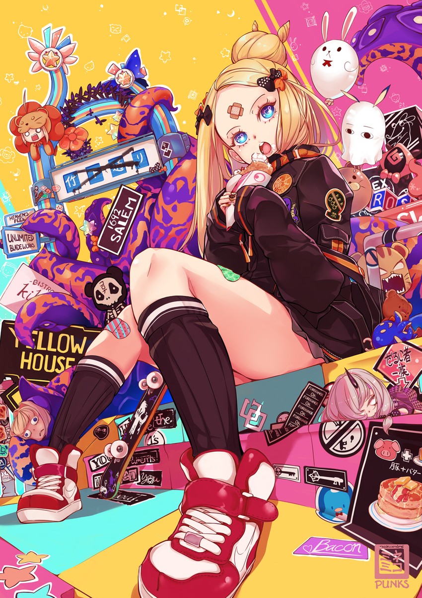 artoria pendragon, abigail williams, medjed, magical ruby, lavinia whateley, and 4 more (fate and 4 more) drawn by nekomimipunks