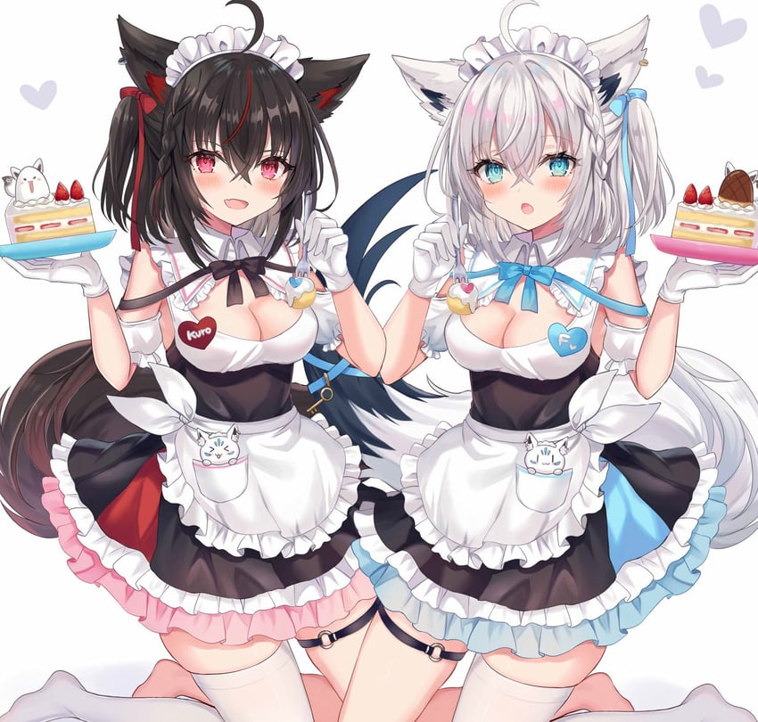 shirakami fubuki, kurokami fubuki, sukonbu, oruyanke, and fubuzilla (hololive) drawn by retsuto