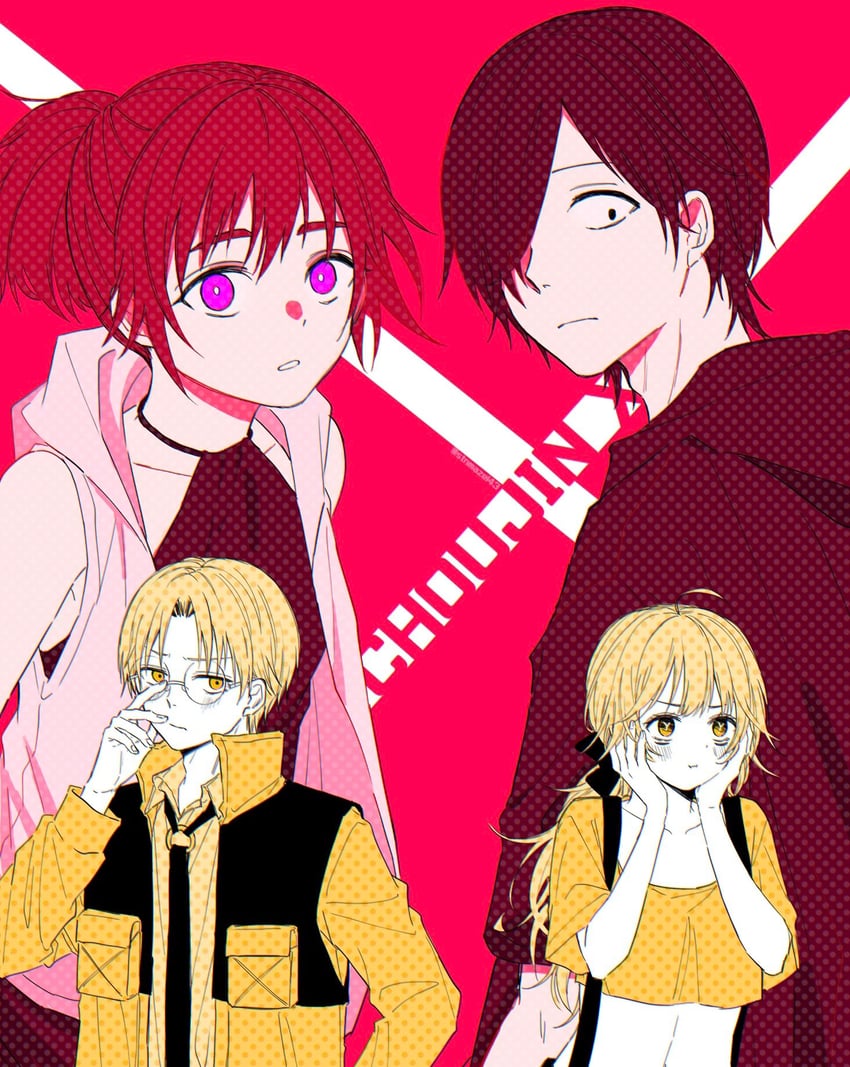 kurohara tokio, higashi azuma, otta ely, and shishinegura palma (choujin x) drawn by rokuen_skd