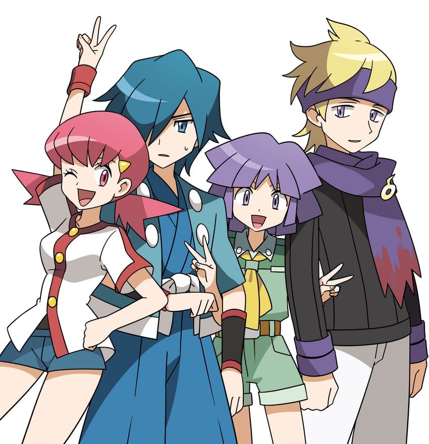 whitney, morty, falkner, and bugsy (pokemon and 1 more) drawn by suminari_sen