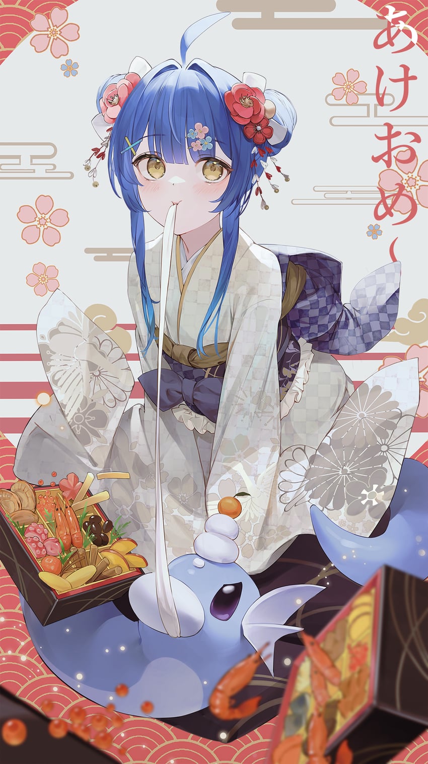 amamiya kokoro and dratini (pokemon and 1 more) drawn by nakashima_(pluscolor)