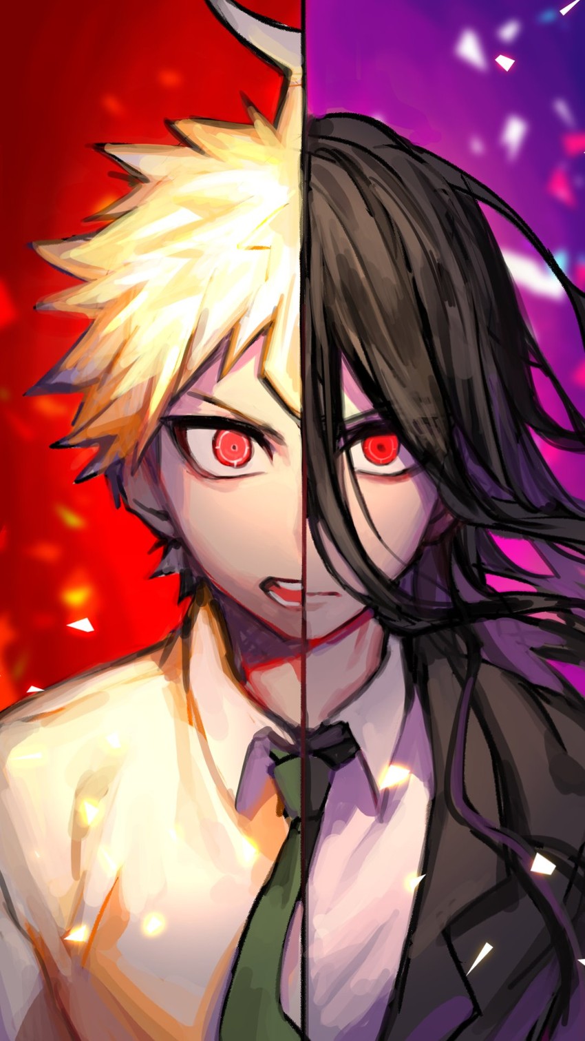 hinata hajime and kamukura izuru (danganronpa and 1 more) drawn by sin11111