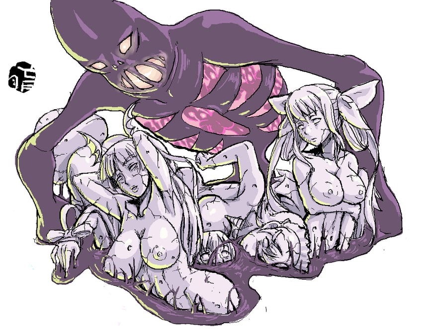 morrigan aensland, dizzy, lilith, makoto nanaya, iroha, and 2 more (guilty gear and 4 more) drawn by mou