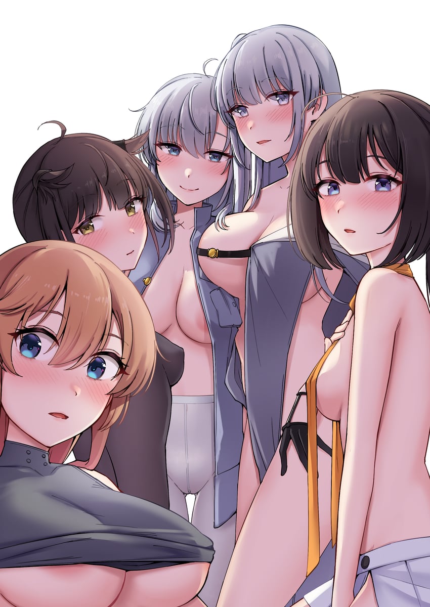 hatsuzuki, akizuki, suzutsuki, teruzuki, and fuyutsuki (kantai collection) drawn by kiritto