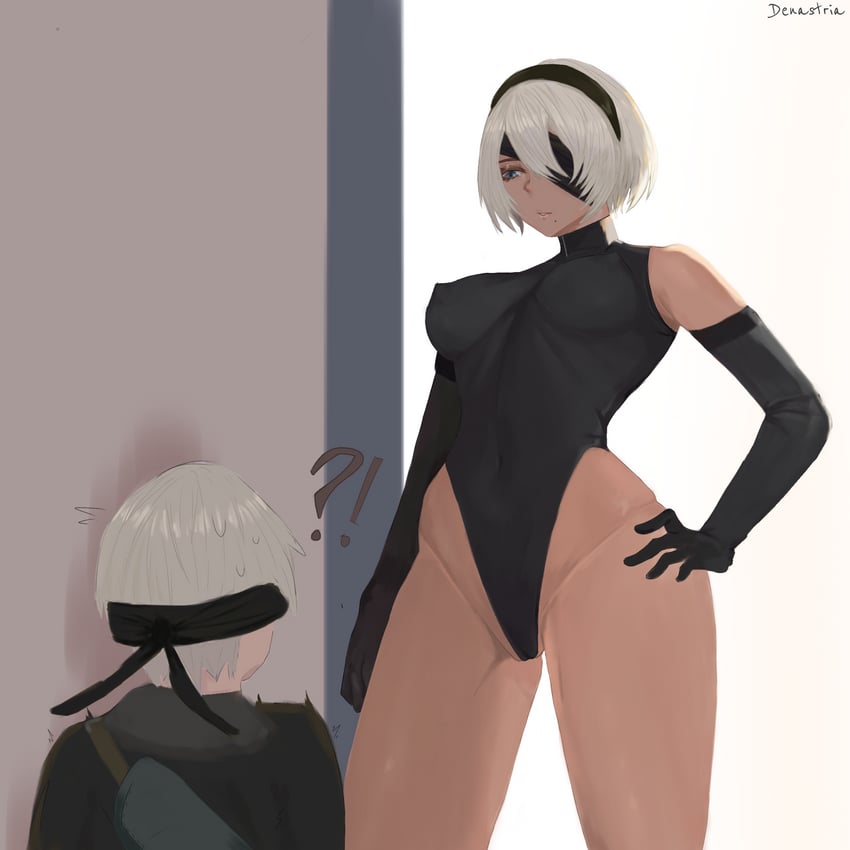 2b and 9s (nier and 1 more) drawn by denastria