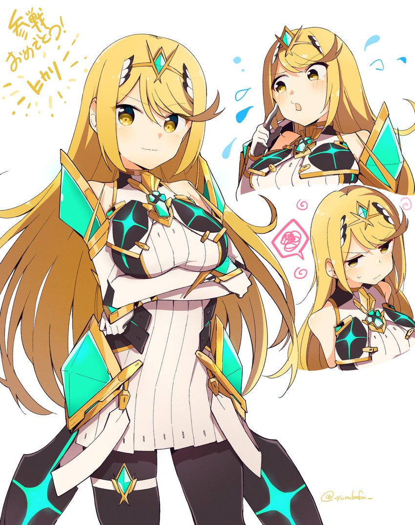 mythra (xenoblade chronicles and 2 more) drawn by bafarin