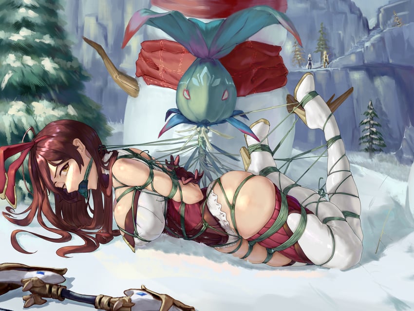 aether, amber, albedo, and whopperflower (genshin impact) drawn by taiyi