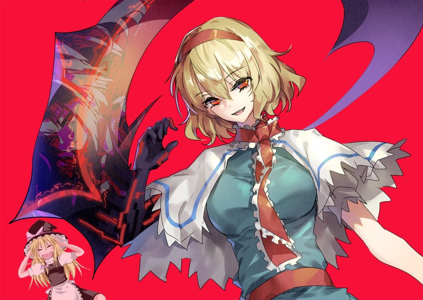 kirisame marisa, alice margatroid, daiyousei, diyusi, uzuki, and 1 more (touhou and 4 more) drawn by kamekamekame