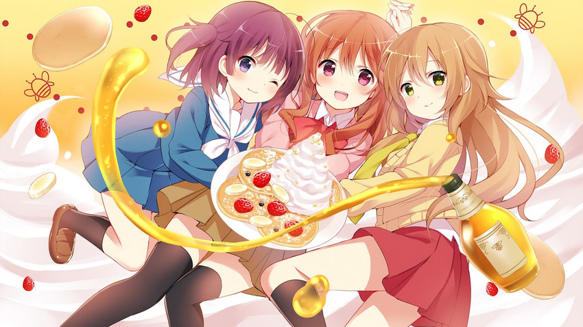machiko ryou, morino kirin, and shiina (koufuku graffiti) drawn by koi_(koisan)