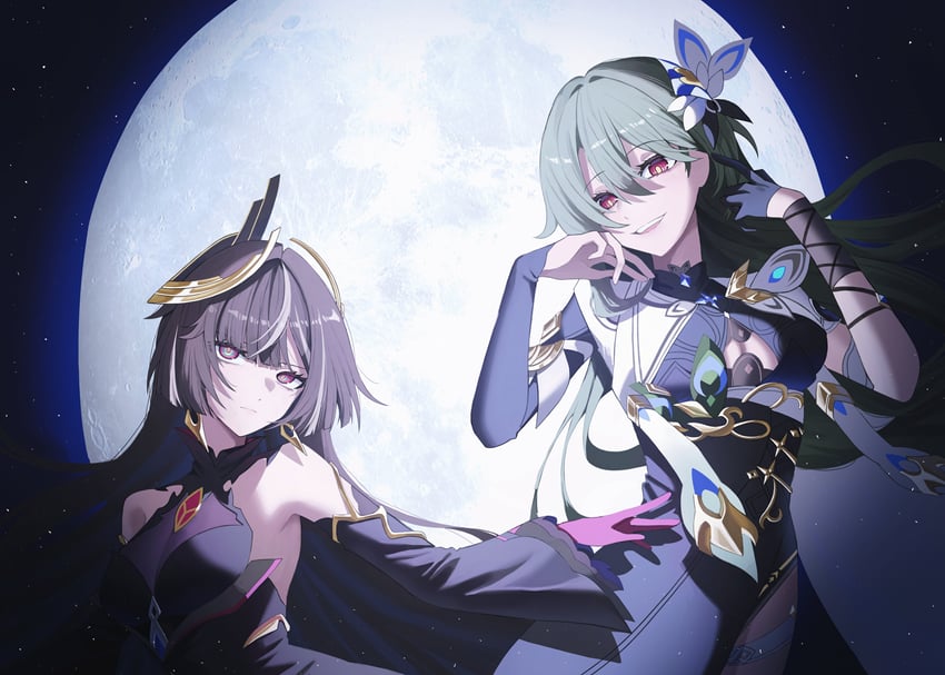 vita and leylah (honkai and 1 more) drawn by hyume_26