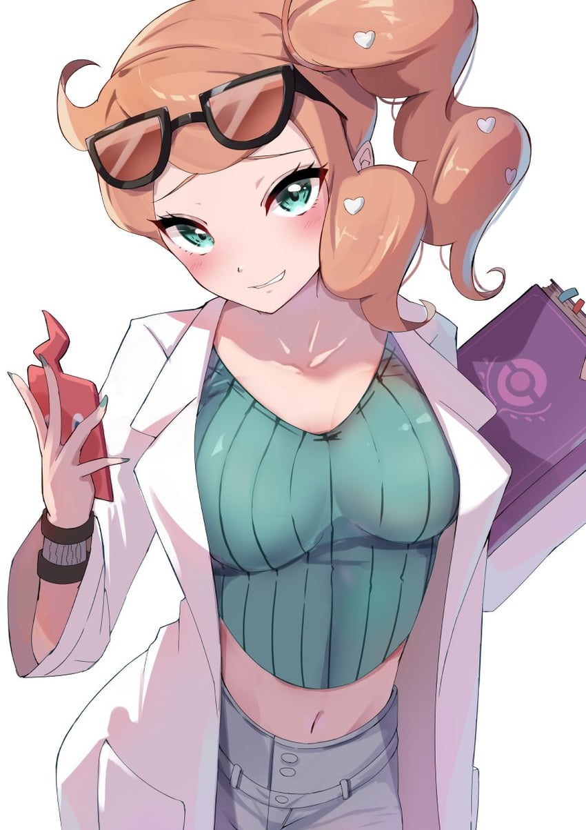 rotom, sonia, and rotom phone (pokemon and 1 more) drawn by racket_ti1