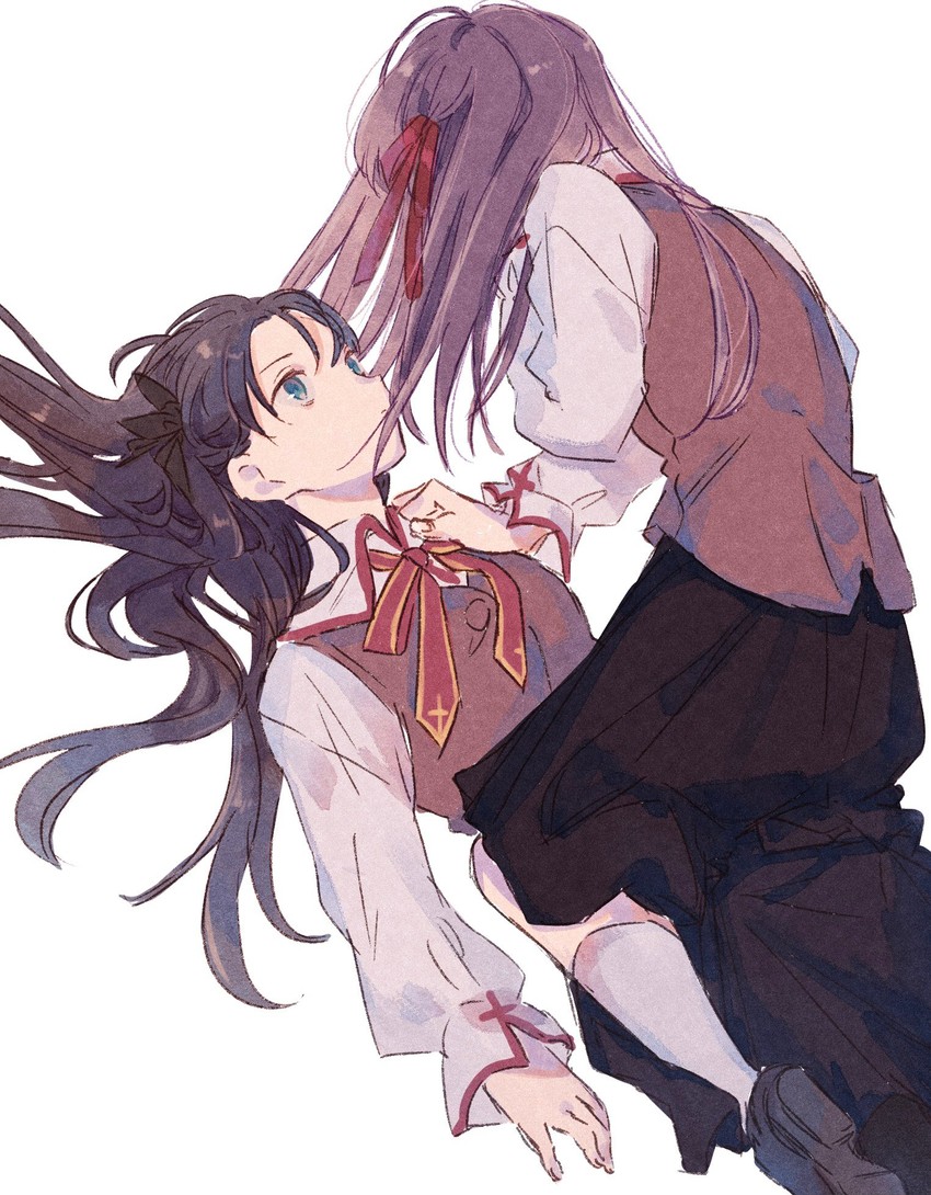 tohsaka rin and matou sakura (fate and 1 more) drawn by machi_(uqyjee)