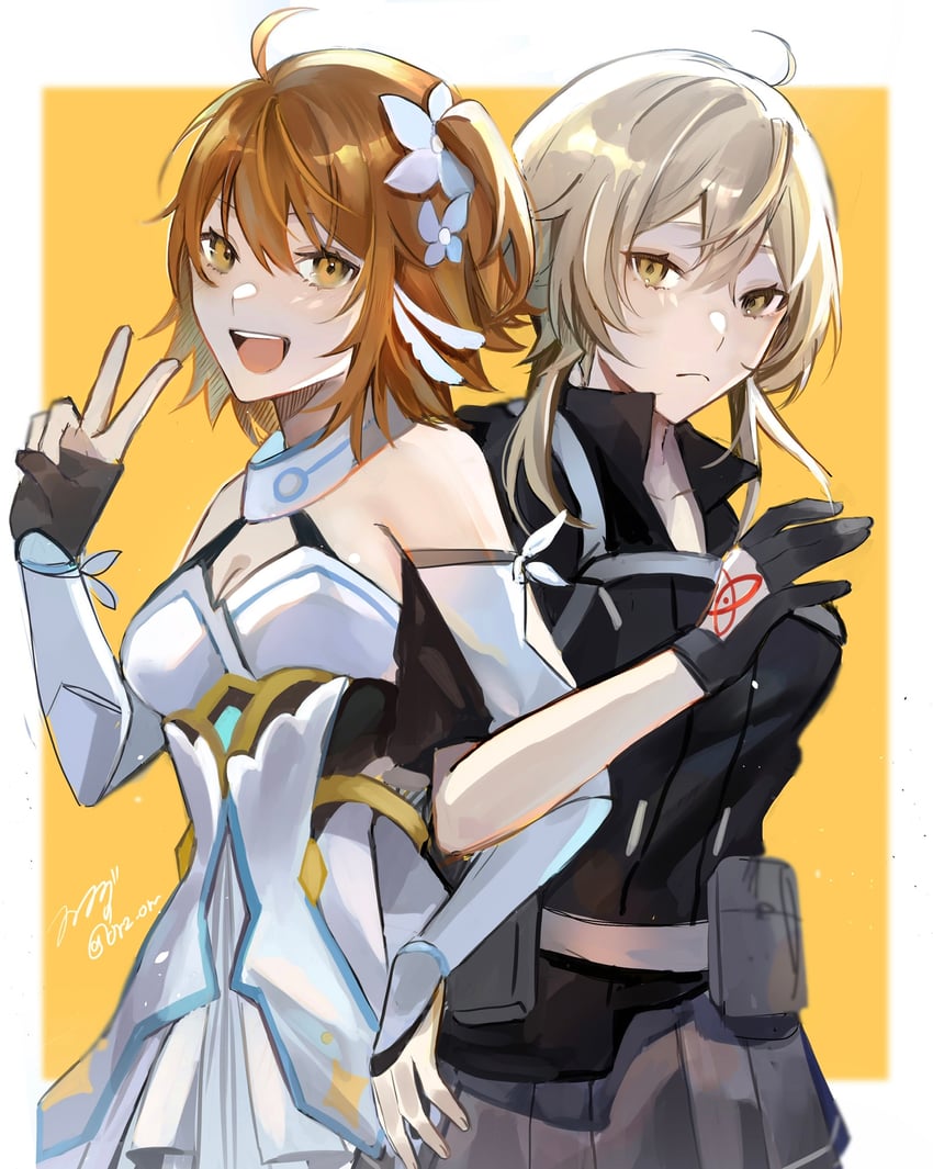 lumine and fujimaru ritsuka (fate and 2 more) drawn by orz_orr