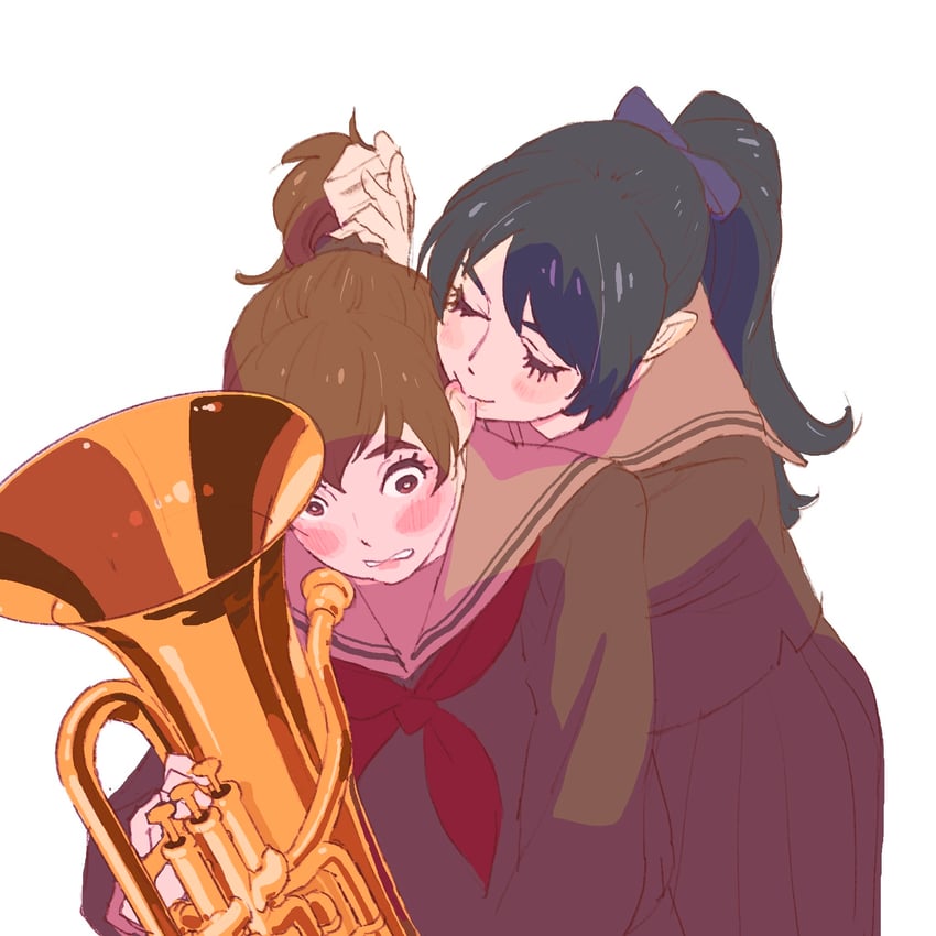 oumae kumiko and kousaka reina (hibike! euphonium) drawn by 55bata6rou