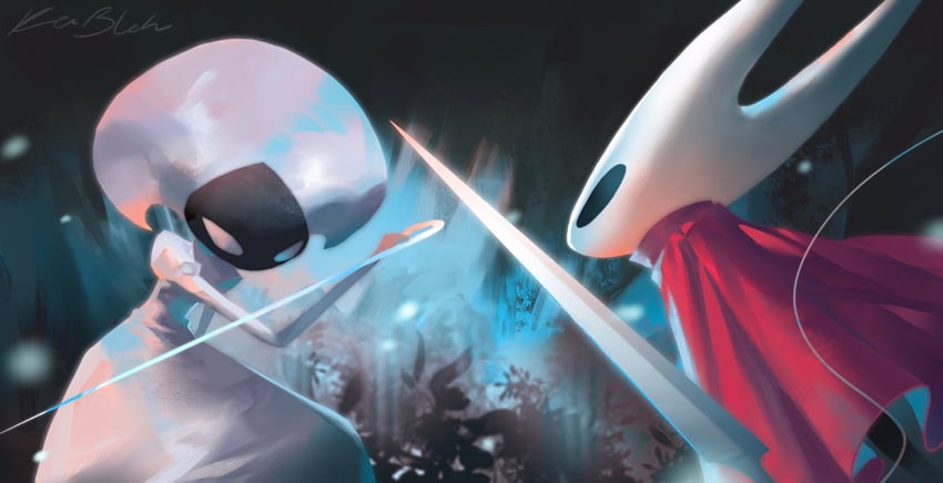 hornet and lace (hollow knight and 1 more) drawn by keibleh