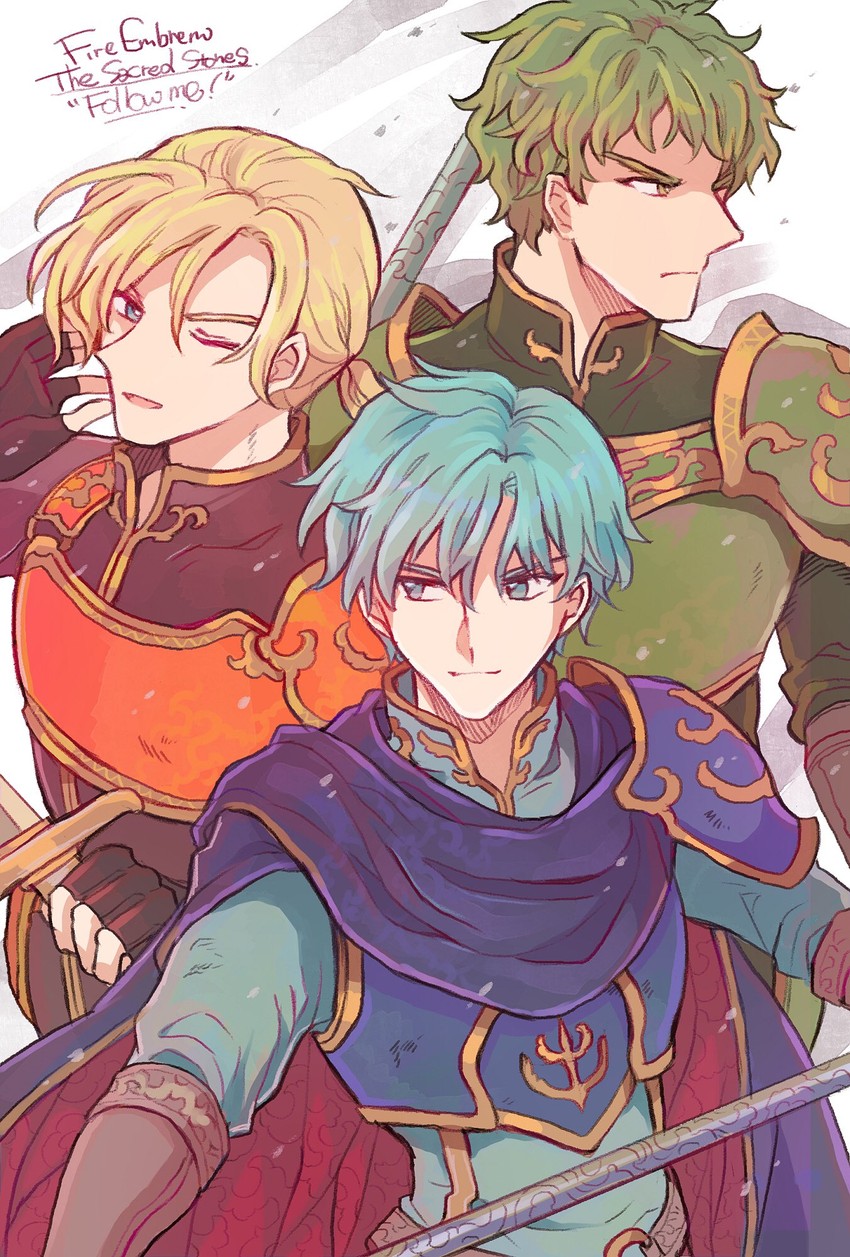 ephraim, forde, and kyle (fire emblem and 1 more) drawn by noshima