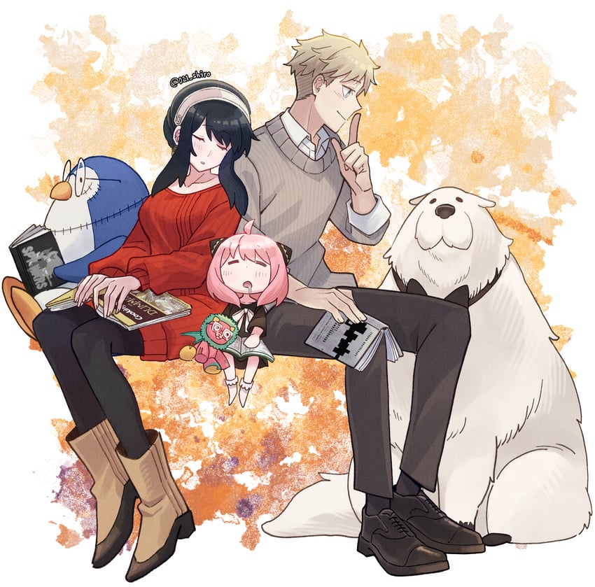 yor briar, anya, twilight, bond, and director chimera (spy x family and 3 more) drawn by 021_shiro