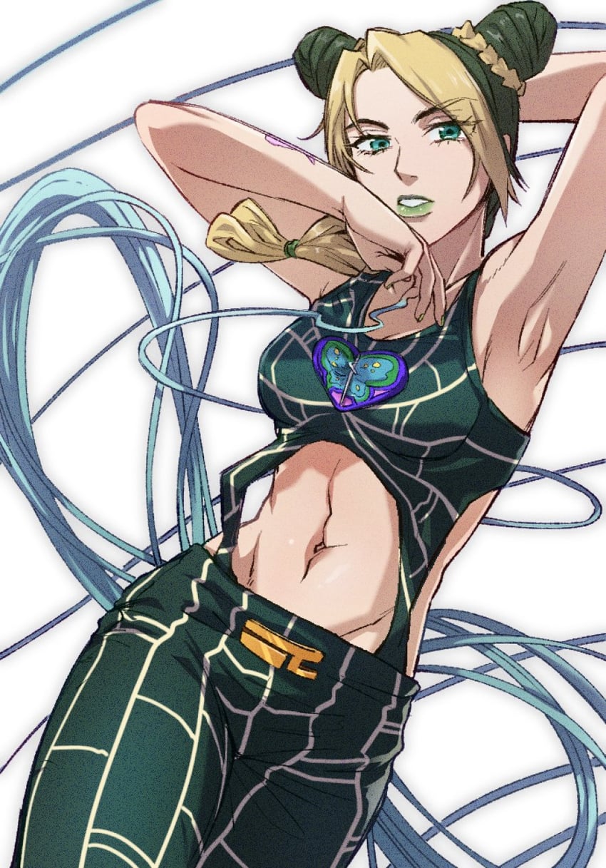 kujo jolyne and stone free (jojo no kimyou na bouken and 1 more) drawn by zaoanjisi