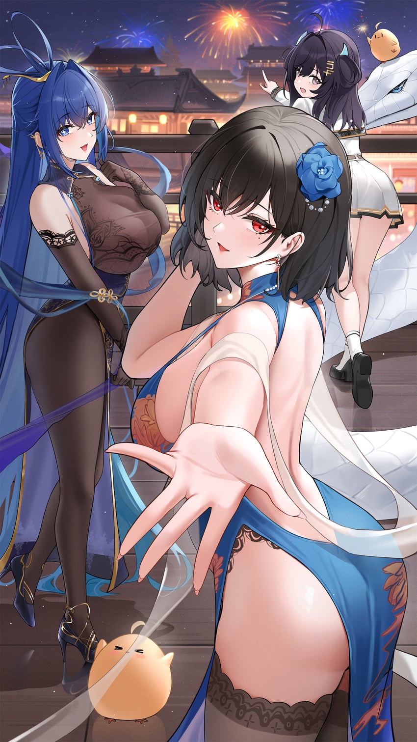 manjuu, new jersey, tai yuan, and chien wu (azur lane) drawn by qing_wu