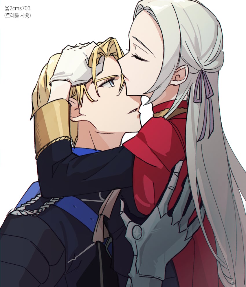 edelgard von hresvelg and dimitri alexandre blaiddyd (fire emblem and 1 more) drawn by ikaikakka