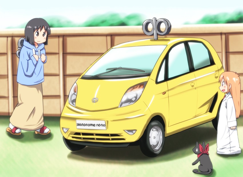 shinonome nano, professor shinonome, and sakamoto (nichijou) drawn by diesel-turbo