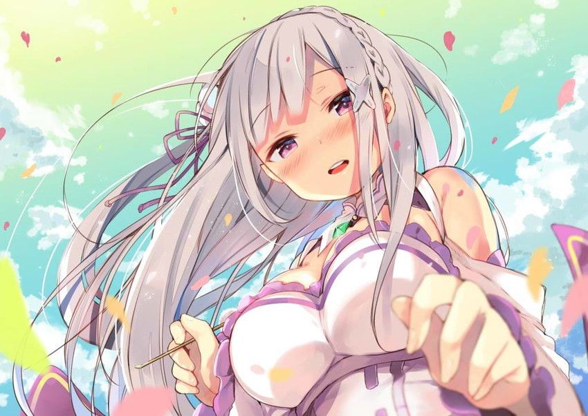 emilia (re:zero kara hajimeru isekai seikatsu) drawn by kibii_mocha